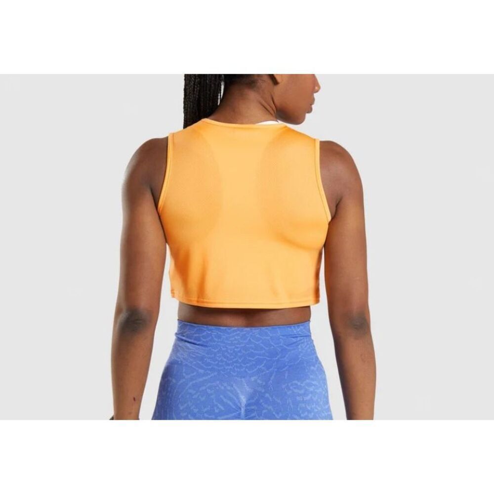 Gymshark Apricot Sleeveless Crop Tank Top Workout Gym Shirt Size XL - Picture 2 of 11